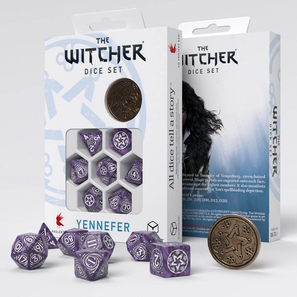 Q-WORKSHOP THE WITCHER Yennefer Lilac and Gooseberries DICE SET (7)