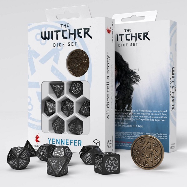 Q-WORKSHOP THE WITCHER Yennefer The Obsidian Star DICE SET (7)