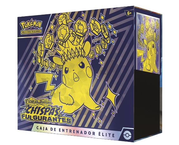 POKEMON ESCARLATA Y PURPURA SV08 CHISPAS FULGURANTES CAJA DE ENTRENADOR ELITE